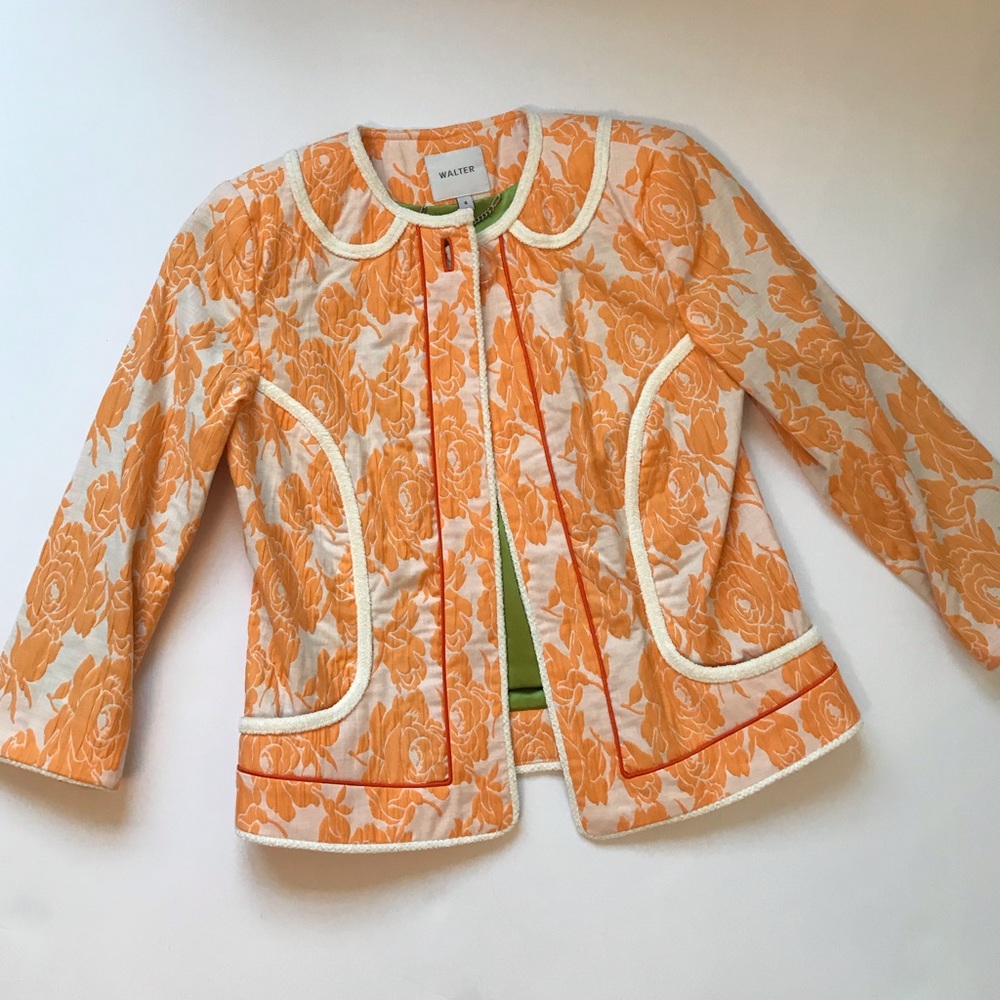 Walter Jacket in Orange and White Anthropologie